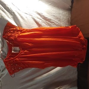 Ladies sleeveless orange shirt